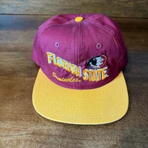 Vintage Florida State Seminoles Flat Bill Hat Cap Maroon Gold NCAA Collegiate
